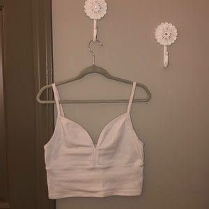Hollister white crop top